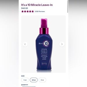 BRAND NEW It's a 10 Miracle Leave-In Product ! LARGE 10 OZ!